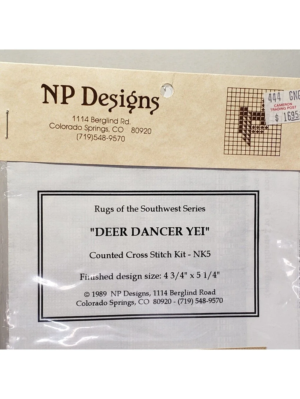 NP Designs Counted Cross Stitch Kit NK5 Deer Dancer Yei NEW 1989 Rugs of SW